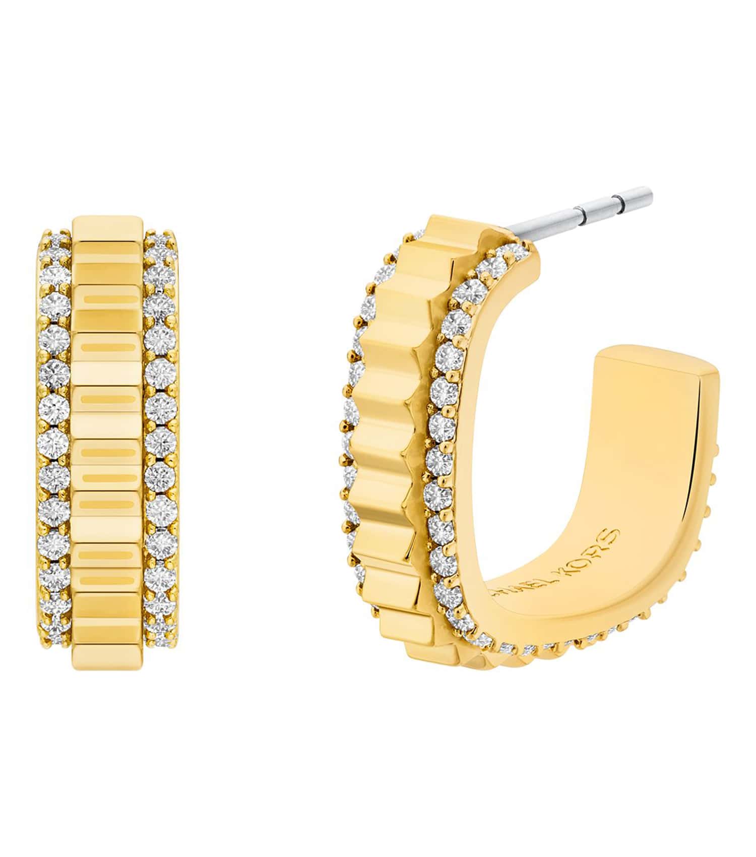 Women Mk Lexington Earring Gold Stainless Steel