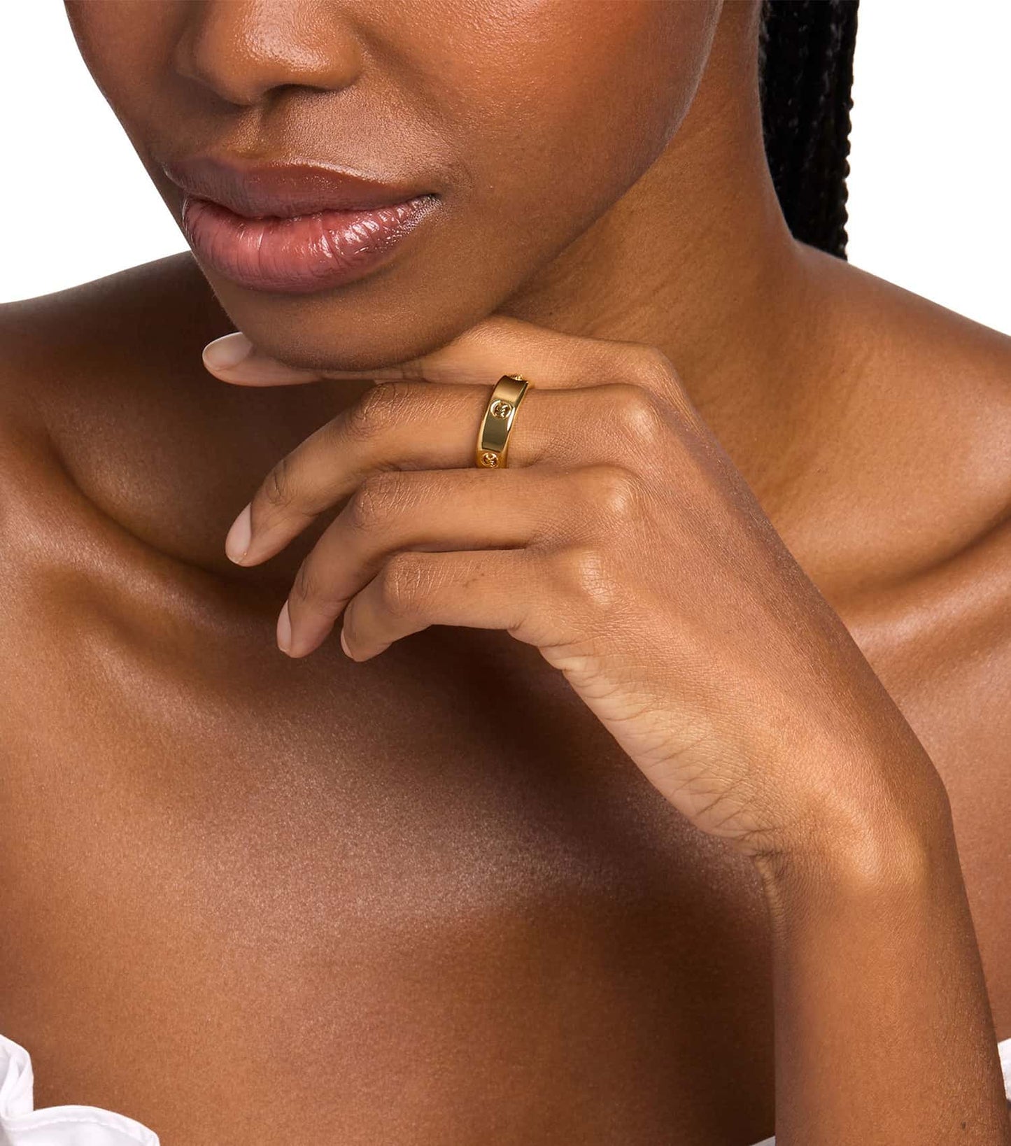 Women Fulton Logo Ring Gold Stainless Steel