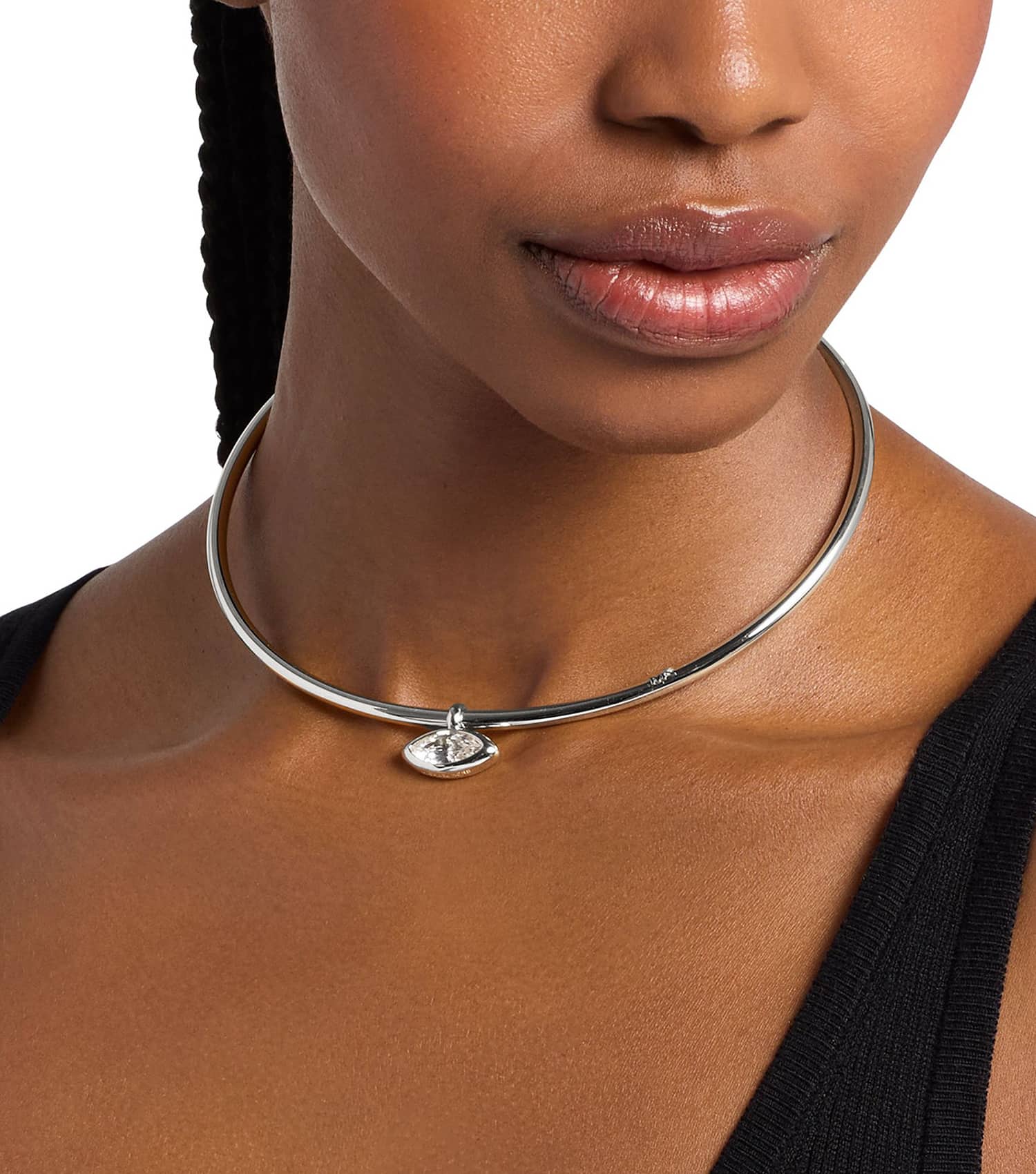 Women Premium Necklace Silver Stainless Steel