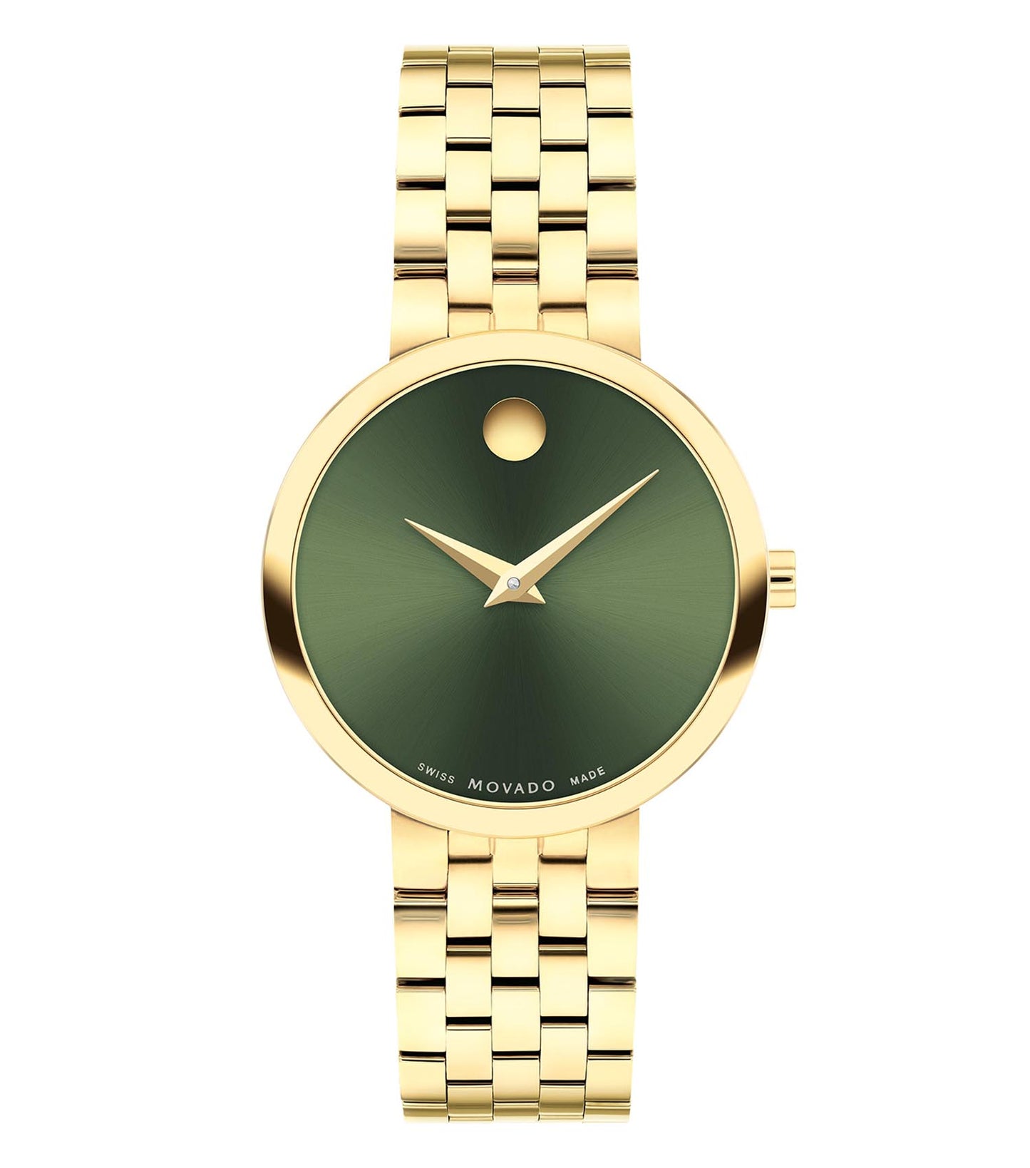 Movado black watch featuring a sleek design with a bold black dial; presented at a slight angle to display its elegant craftsmanship.