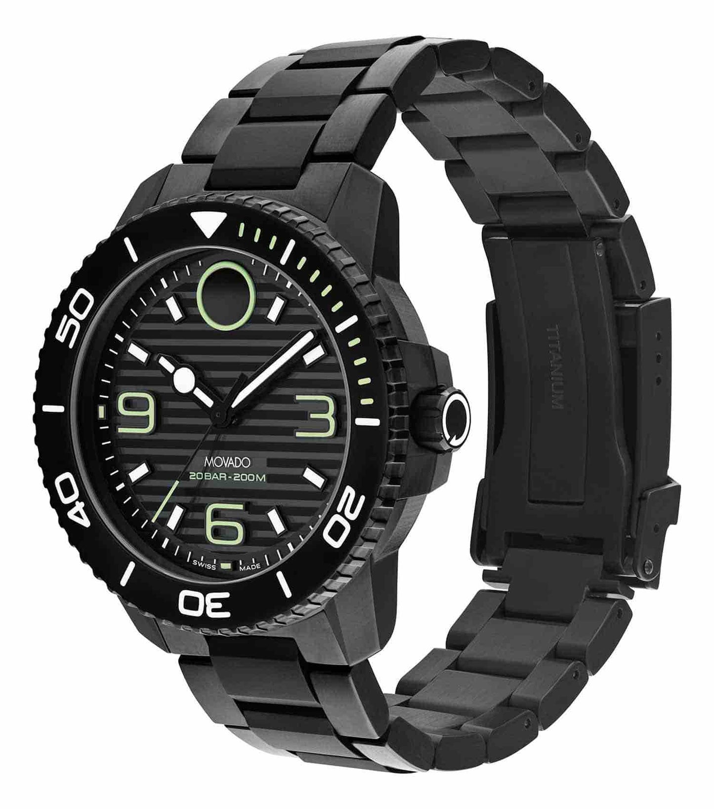 Men Bold Titanium Sport Quartz Watch 45mm