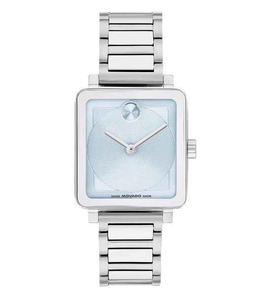 Elegant Movado gold watch showcasing a sleek round dial and minimalist design, angled to highlight its luxurious appeal.