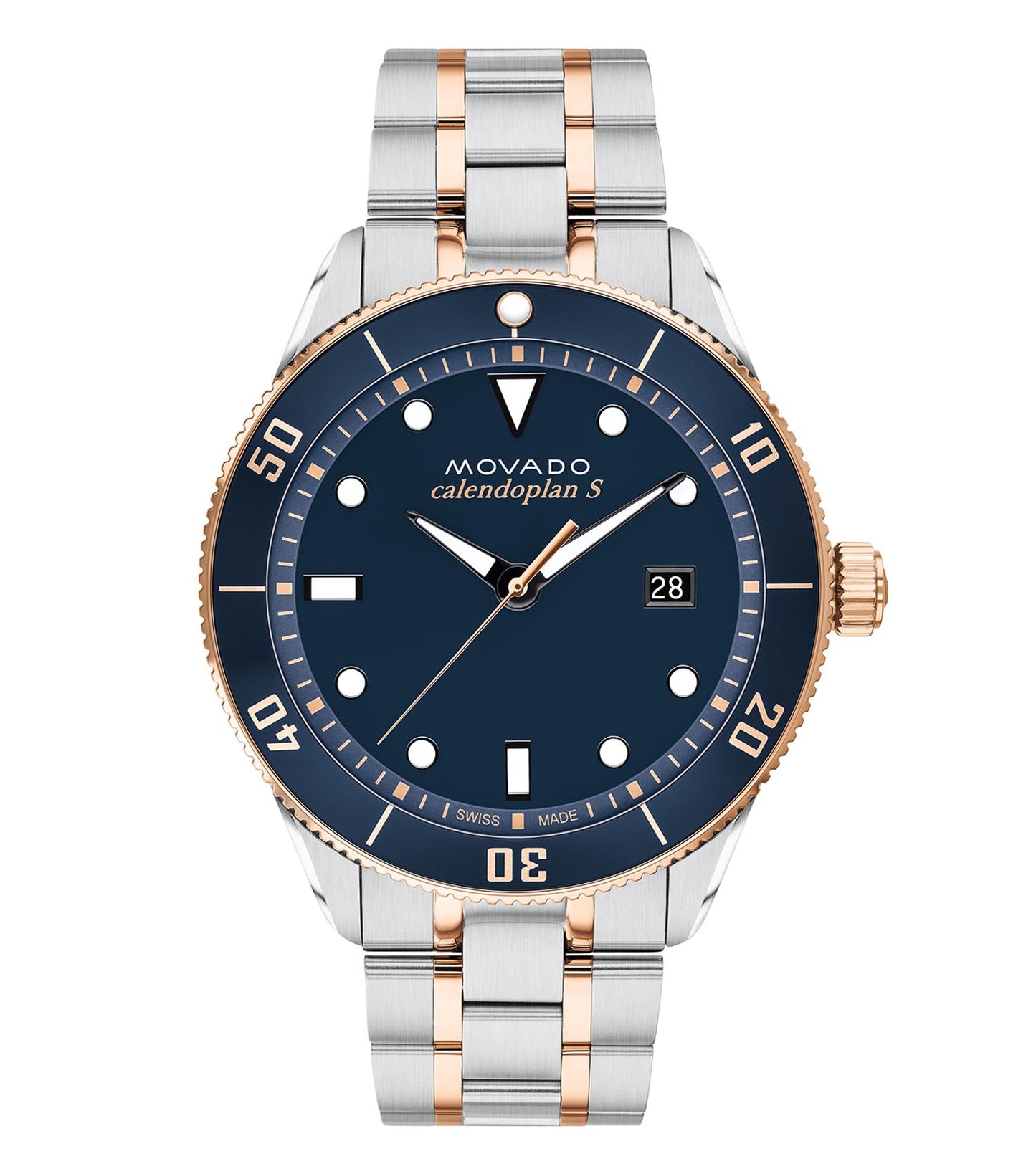 Movado watch in a striking black hue, showcasing a sleek design with a frontal view that highlights its elegance and craftsmanship.