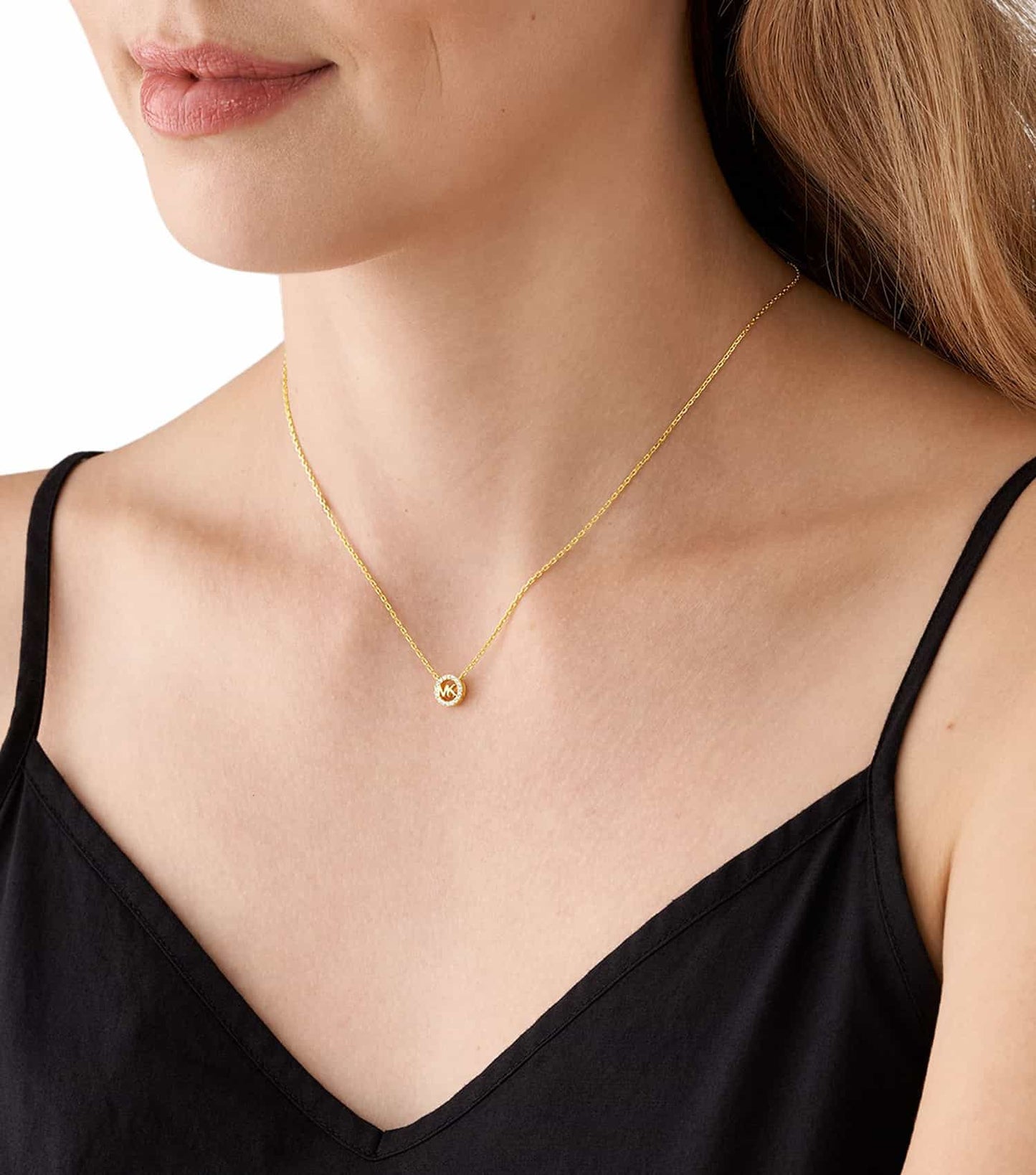 Women Premium Necklace Gold Sterling Silver with MK Logo