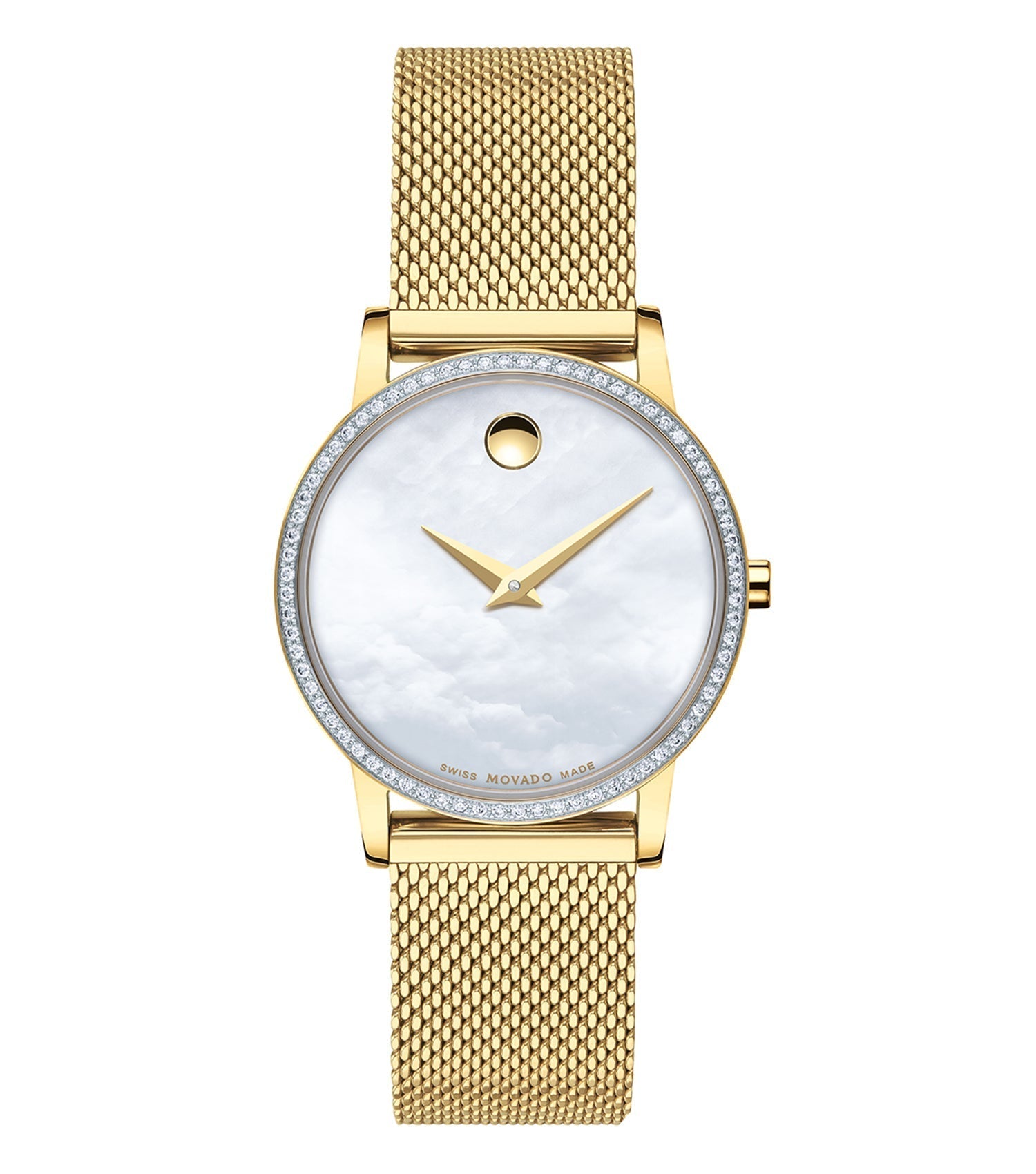Elegant Movado watch with classic design and black leather strap, displayed at an angle; sophisticated timepiece enthusiasts cherish.