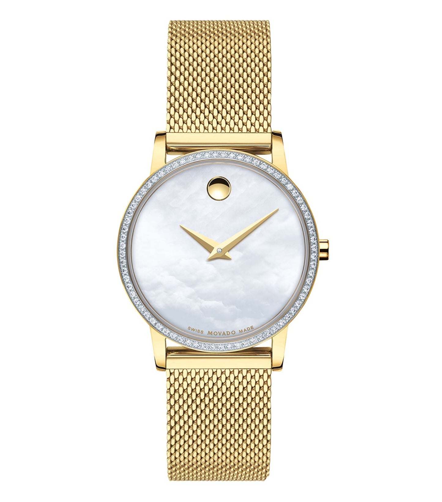 Elegant Movado watch with classic design and black leather strap, displayed at an angle; sophisticated timepiece enthusiasts cherish.