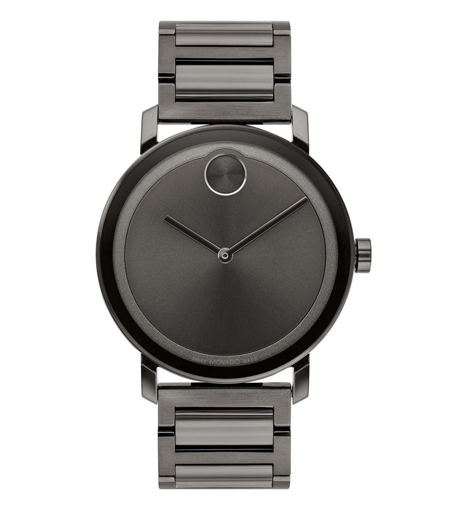  Bold gold Movado watch with sleek design and minimalist dial, showcased at an elegant angle for luxury enthusiasts