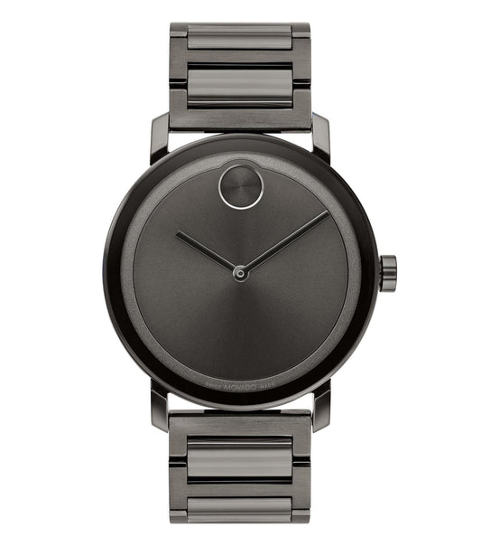  Bold gold Movado watch with sleek design and minimalist dial, showcased at an elegant angle for luxury enthusiasts