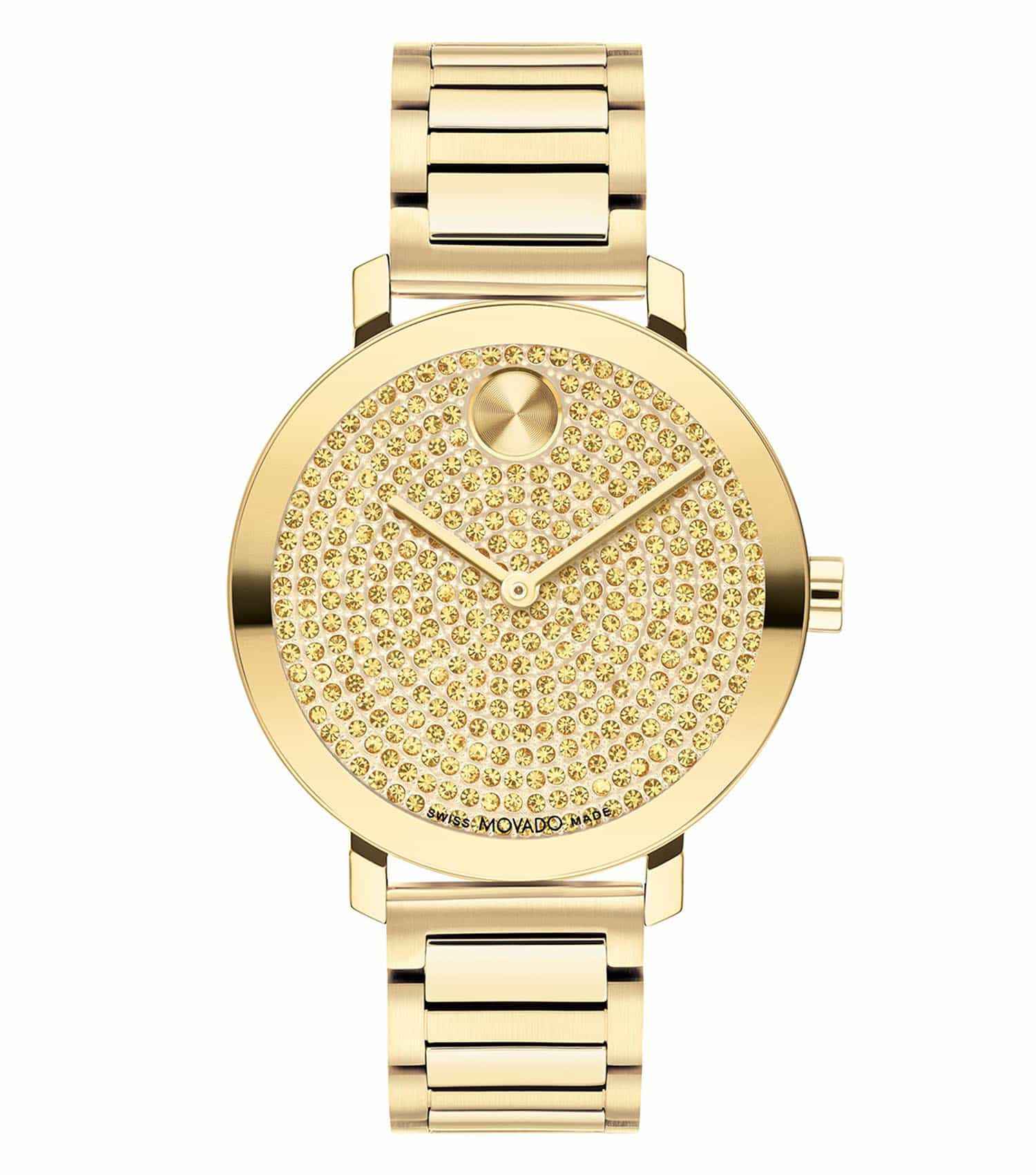 Movado luxury watch, subtle elegance in 1 color, side angle view showcasing sleek design, minimalist watch face, premium craftsmanship.