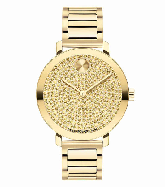 Movado luxury watch, subtle elegance in 1 color, side angle view showcasing sleek design, minimalist watch face, premium craftsmanship.