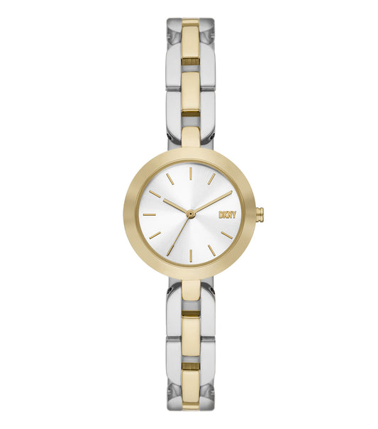 DKNY women's watch in none color, round face, top-down angle showing elegant detailing and sleek design perfect for style lovers.