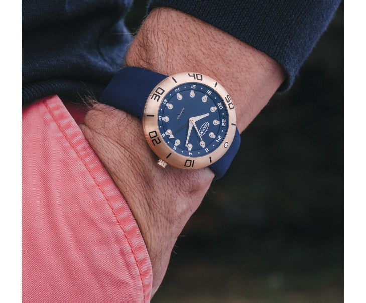 MEN SEAPOD BRONZE 46 MM BLUE DIAL STRAP