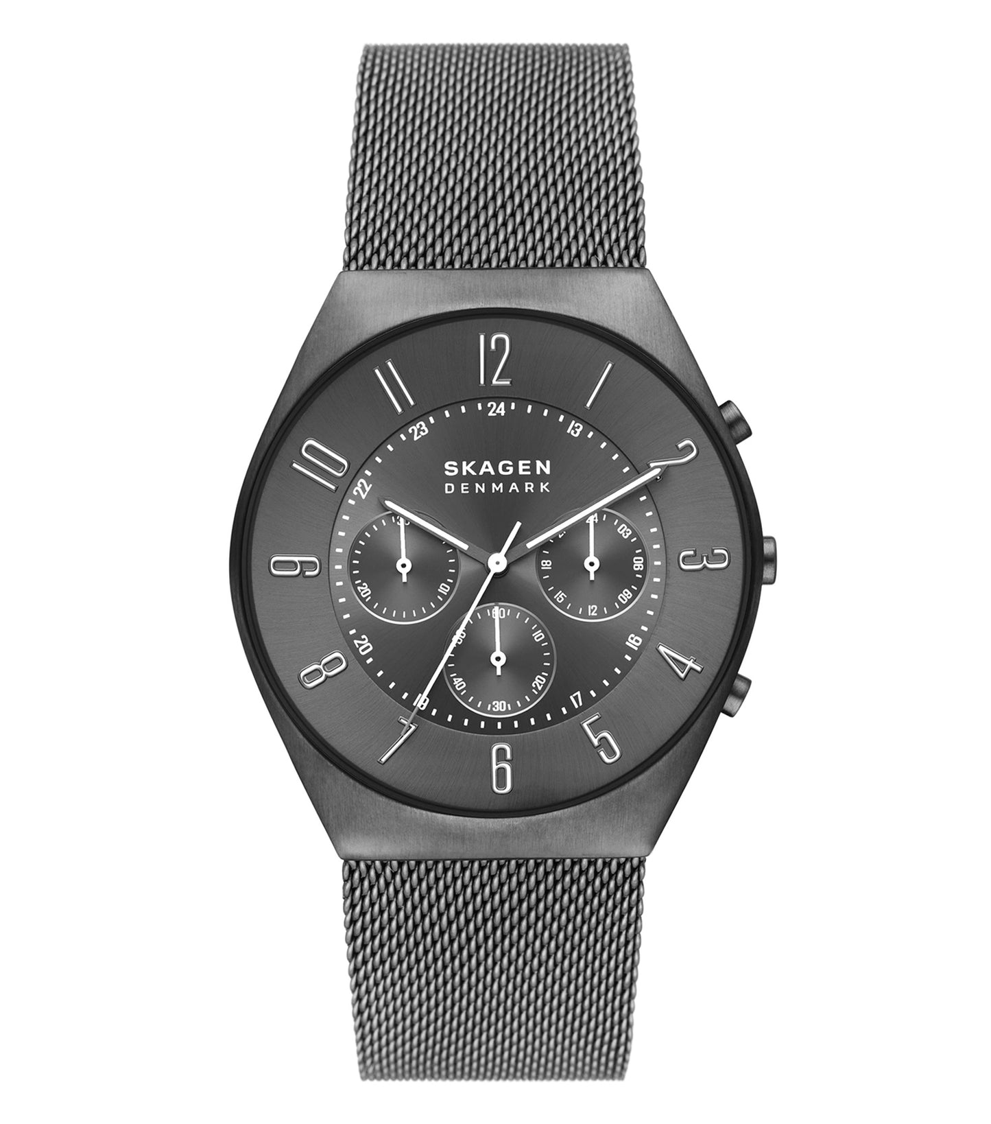 Elegant Skagen watch in green, showcasing a sleek face and minimalist design at a 42-degree angle, ideal for fashion enthusiasts.