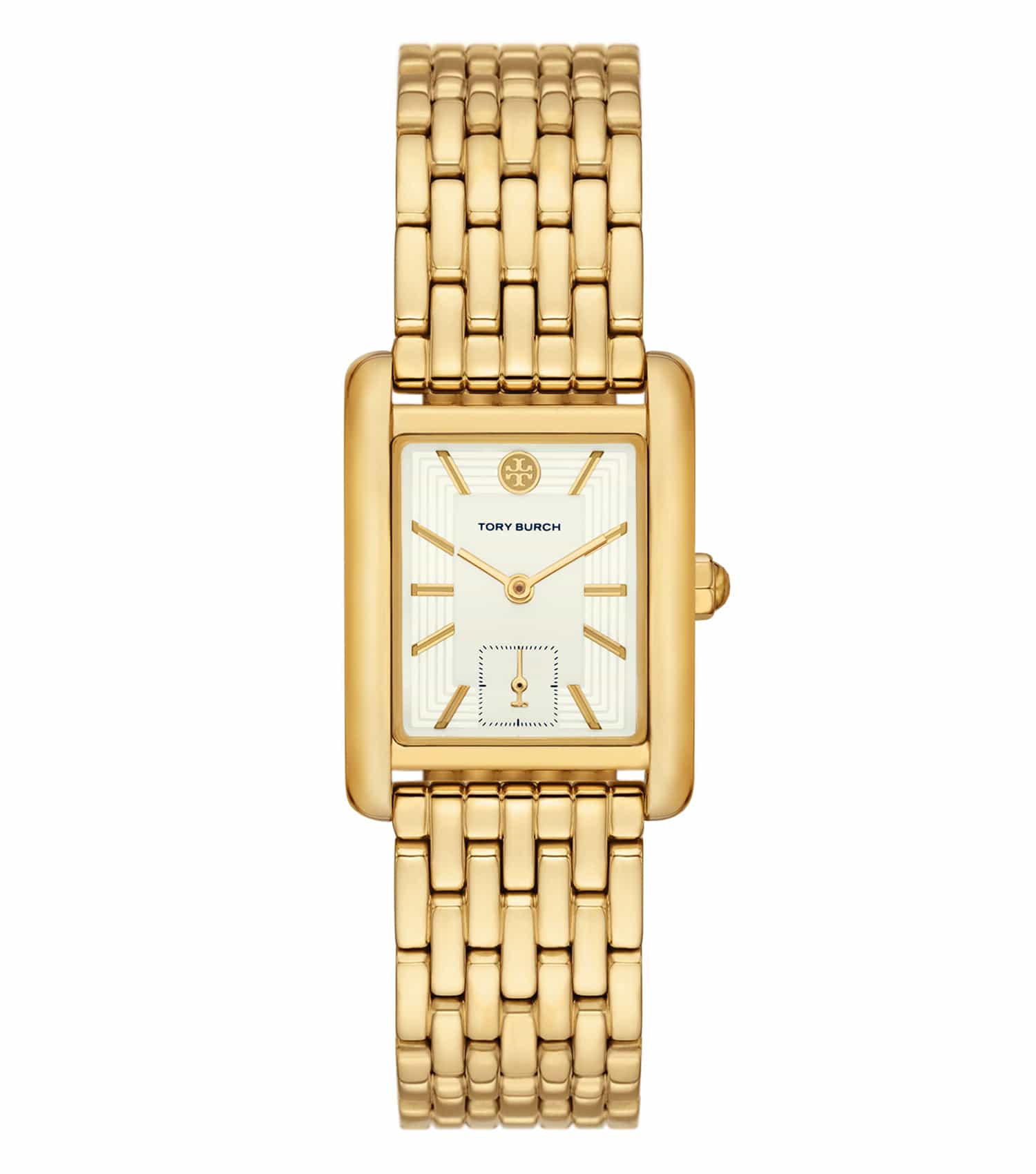 Tory Burch Quartz Color Watch TBW1060, front angle view, showcasing the elegant watch face design with gold accents and premium craftsmanship.