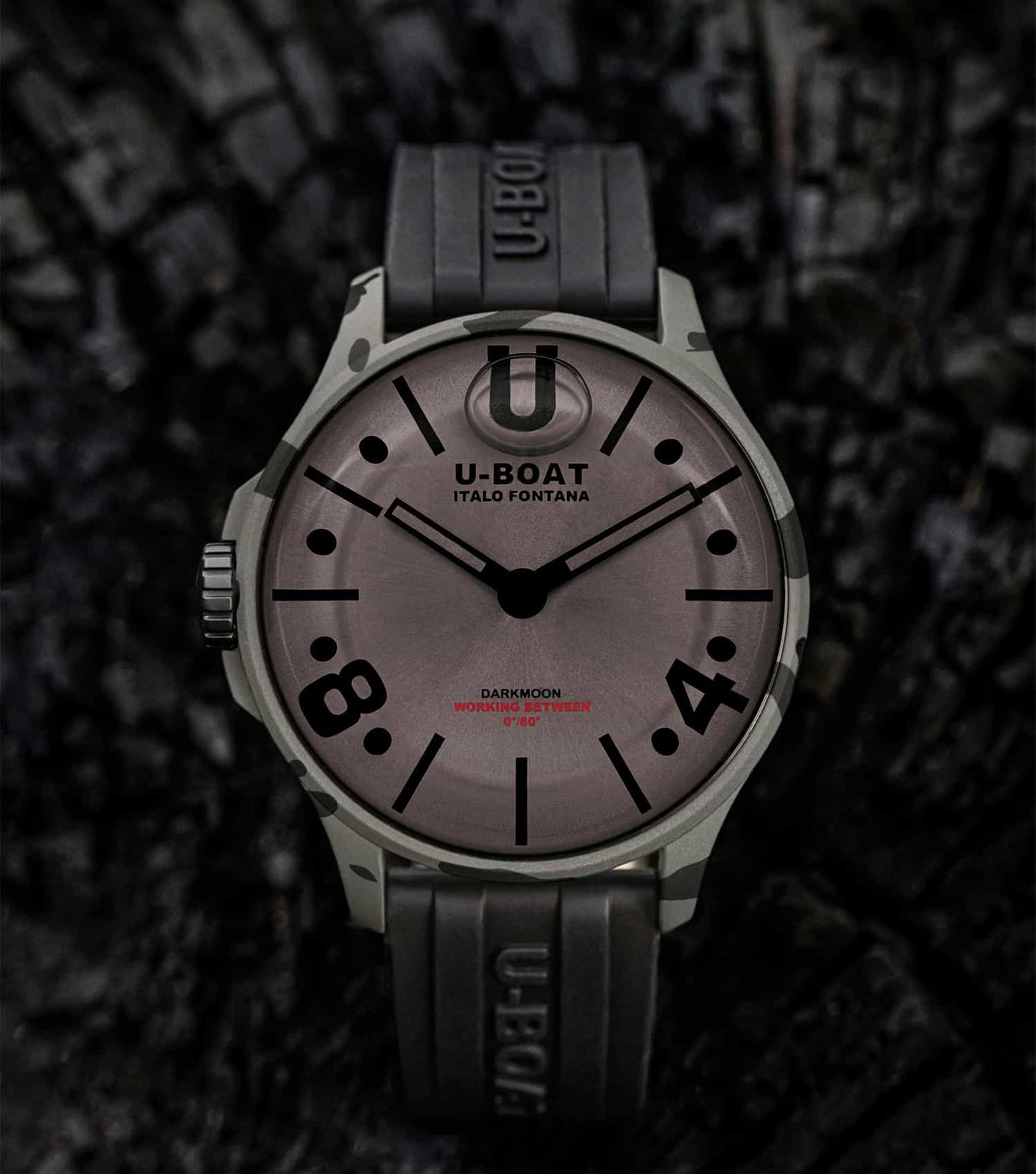 Darkmoon 40mm Bk Grey Curved Camouflage with Grey Dial