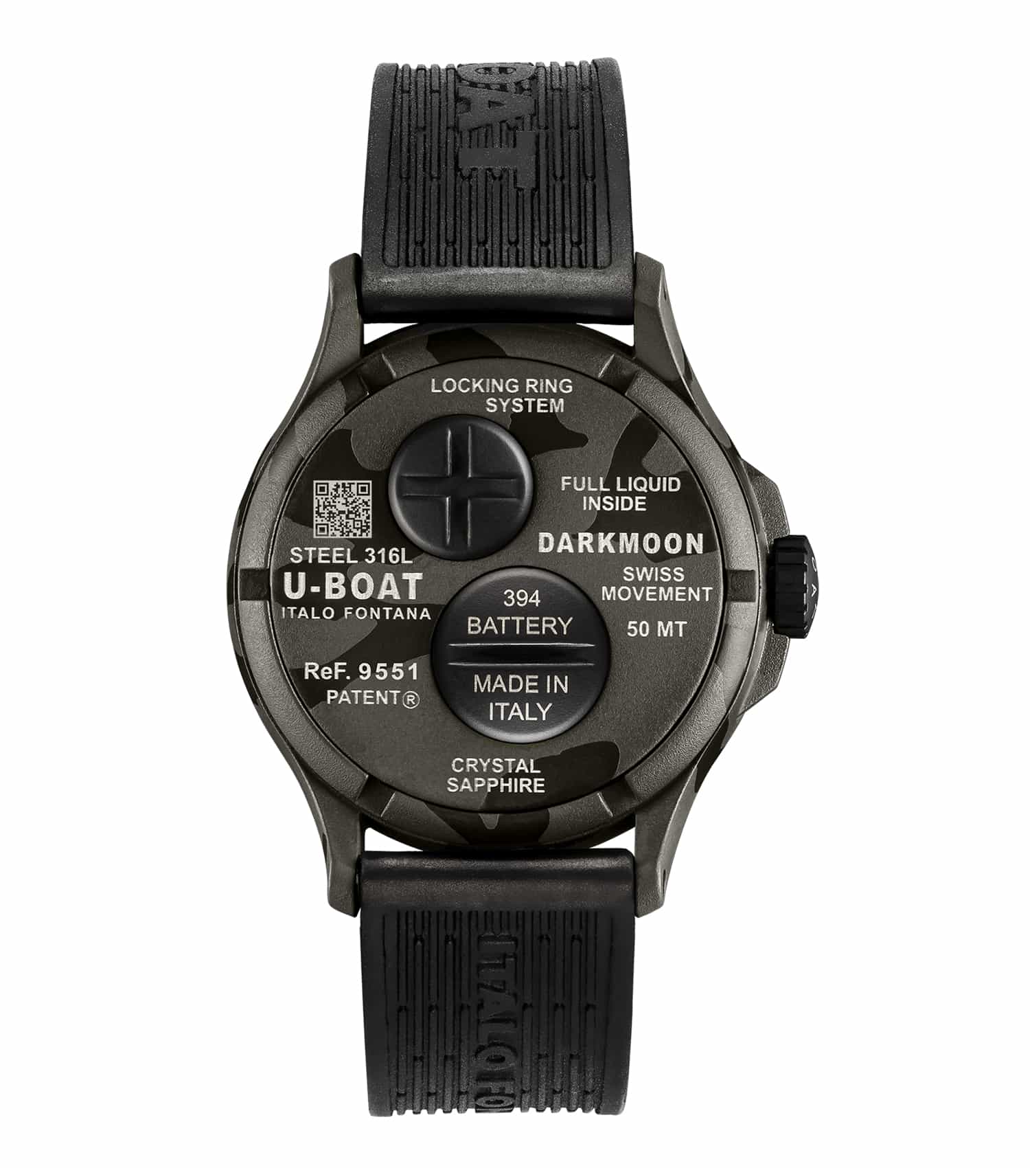 Darkmoon 40mm Bk Grey Curved Camouflage with Grey Dial