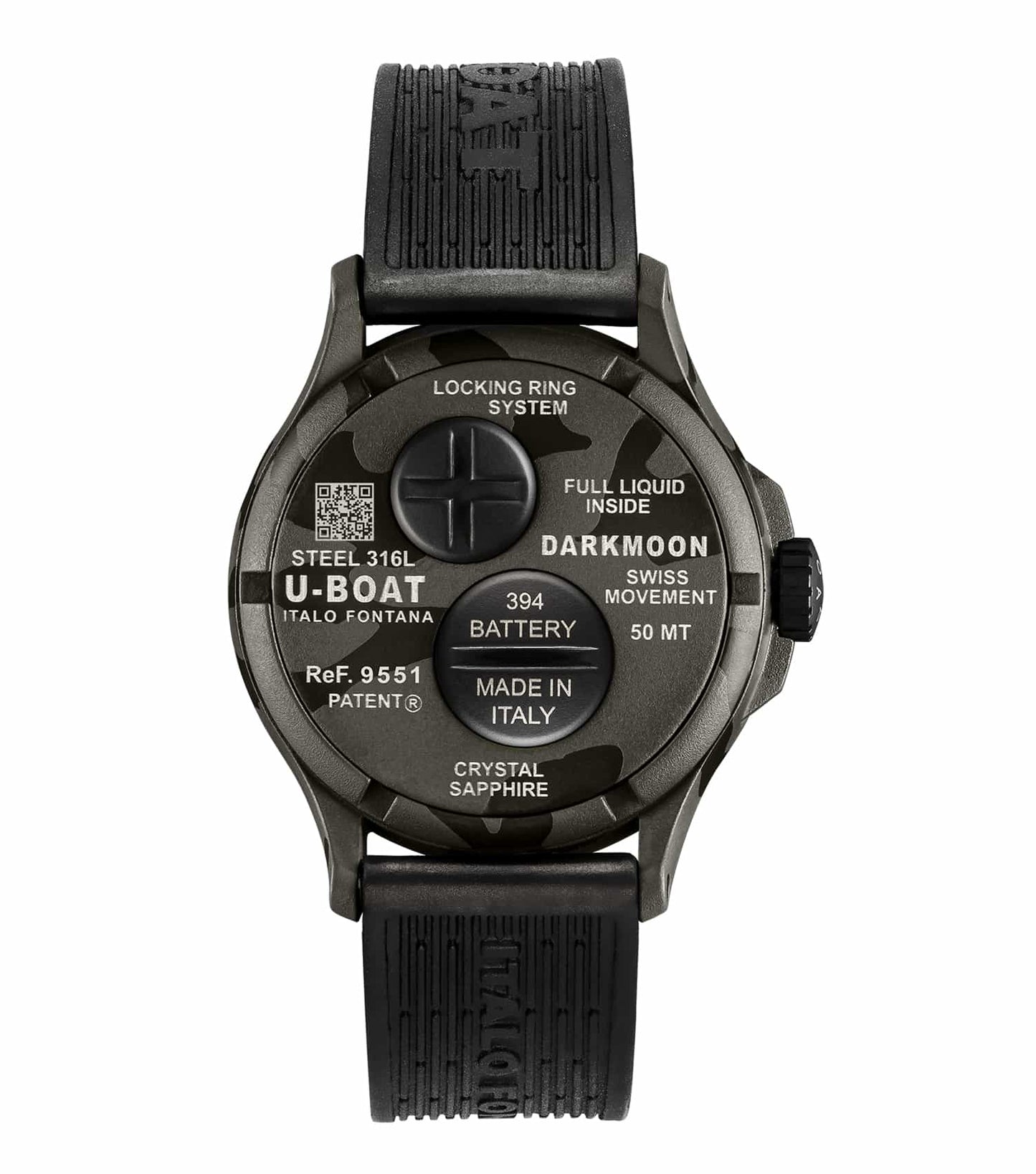 Darkmoon 40mm Bk Grey Curved Camouflage with Grey Dial