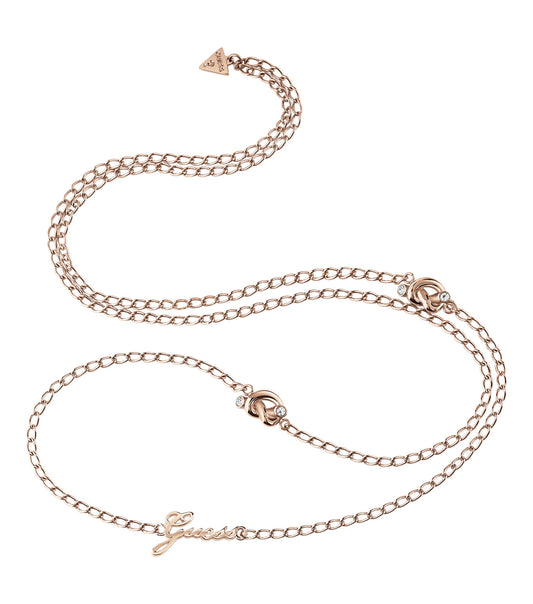Women Guess Knot Necklace Rose Gold Stainless Steel