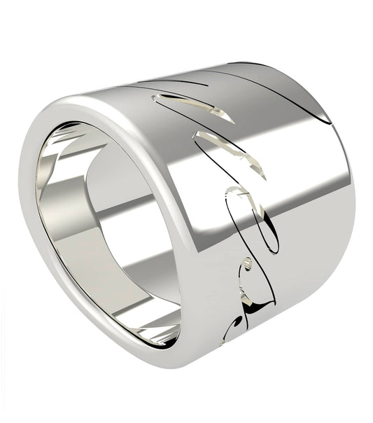 Women Liquid Ring Silver Stainless Steel