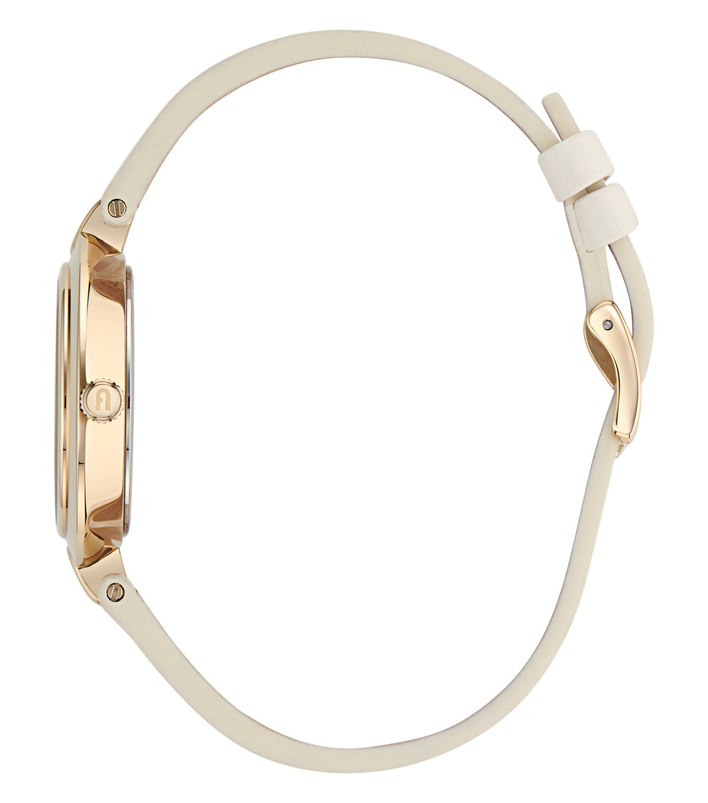 Ladies Heritage Yellow Gold case  White Panna leather strap