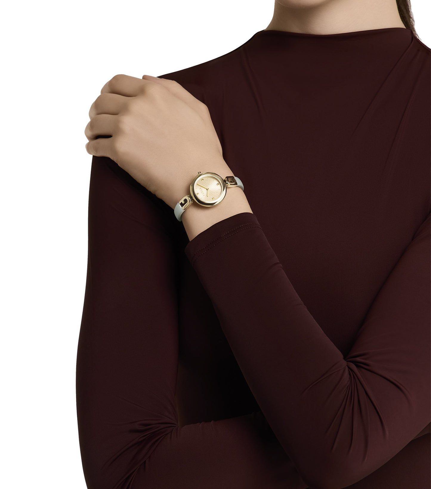 Yellow Gold case  Yellow Gold bangle Green
