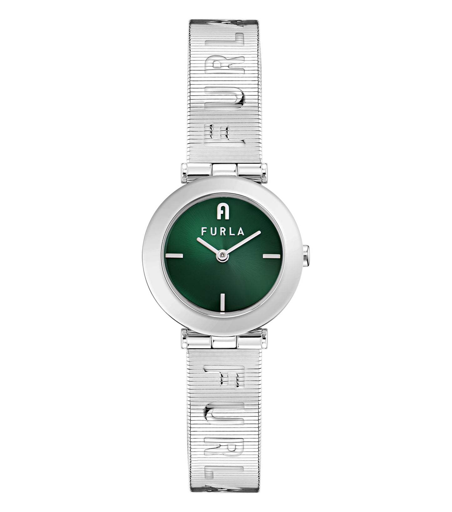 Silver case & bracelet  Green dial