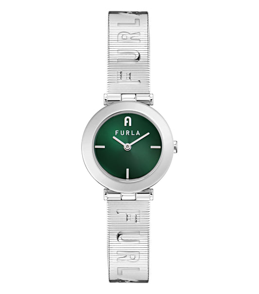 Silver case & bracelet  Green dial