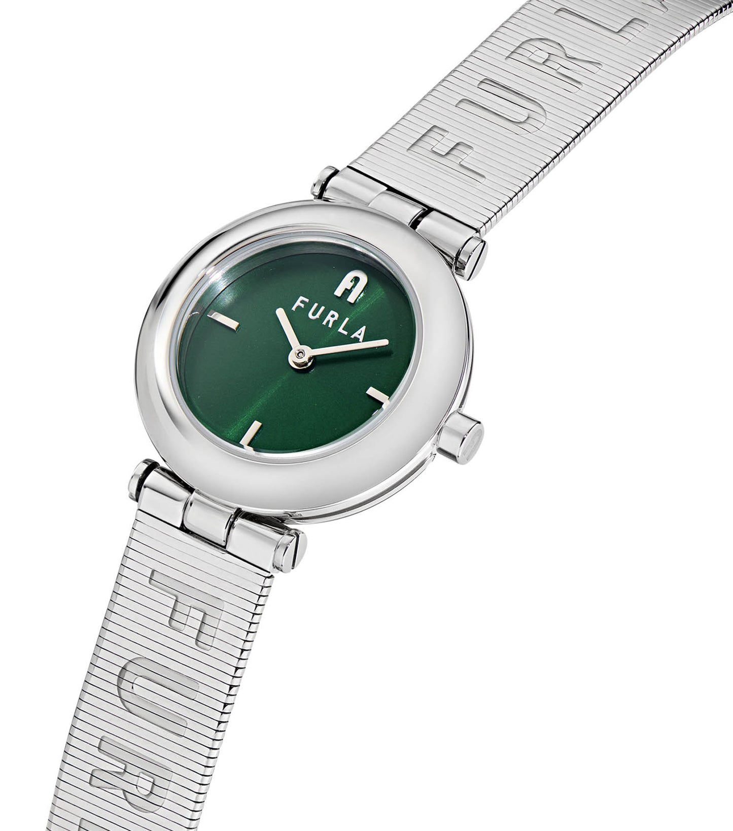 Silver case & bracelet  Green dial