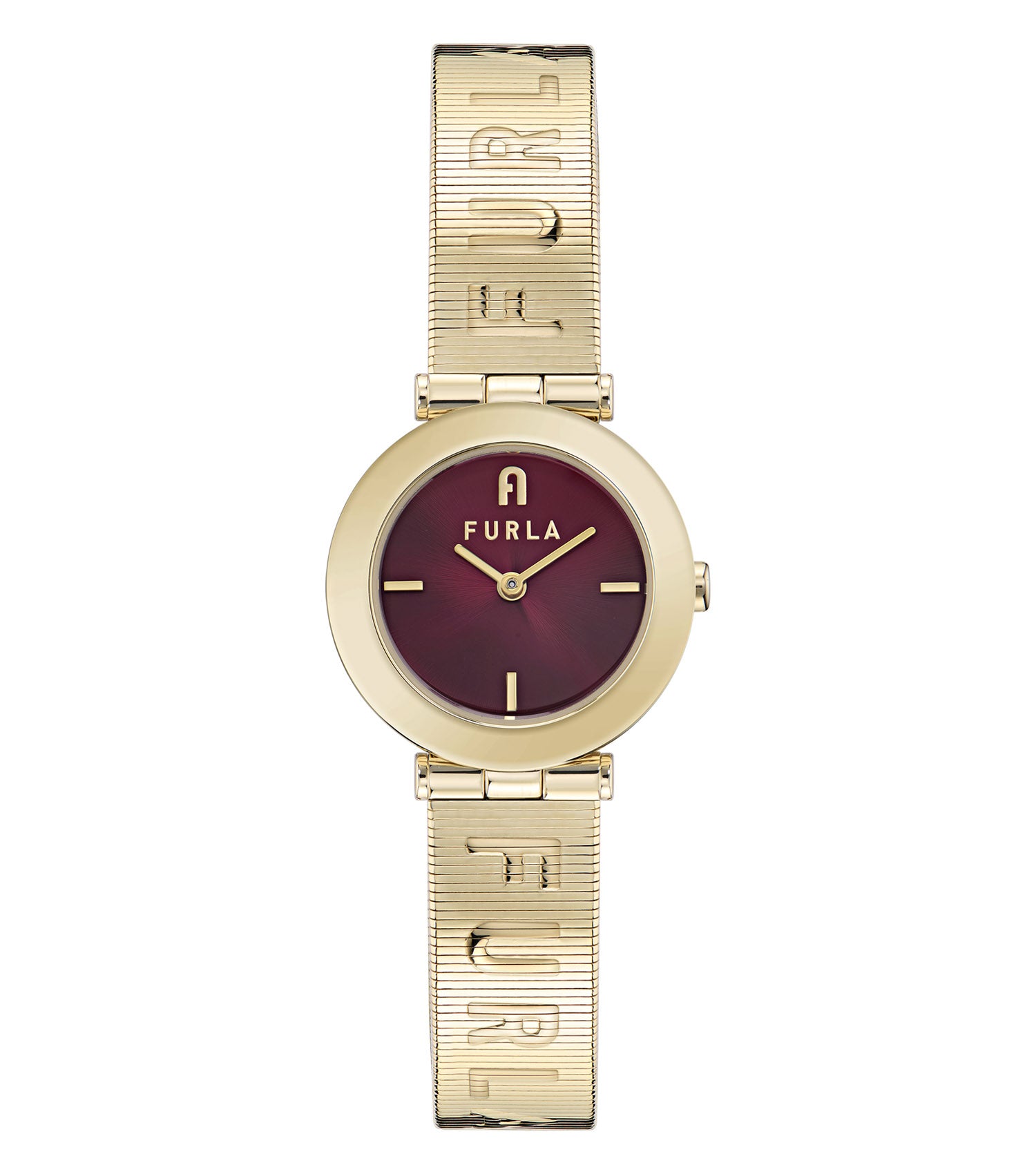 Yellow Gold case & bracelet  Dark Red dial