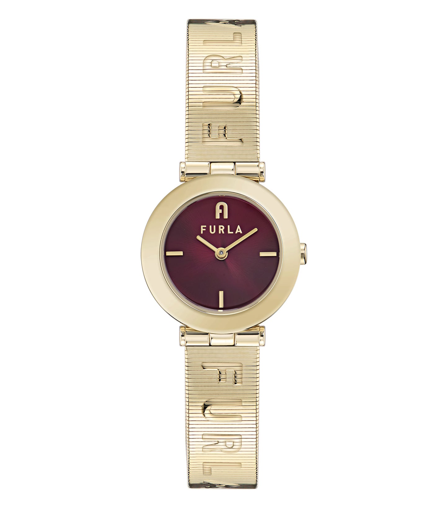 Yellow Gold case & bracelet  Dark Red dial