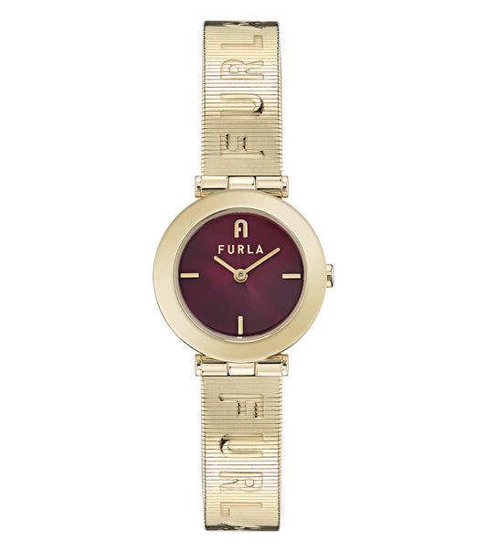 Yellow Gold case & bracelet  Dark Red dial