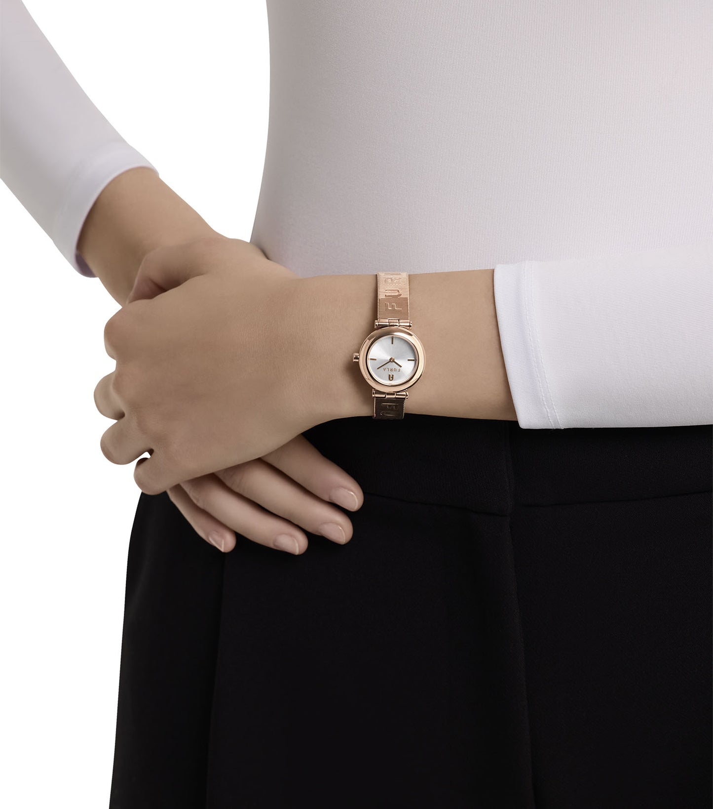 Rose Gold case & bracelet  White dial