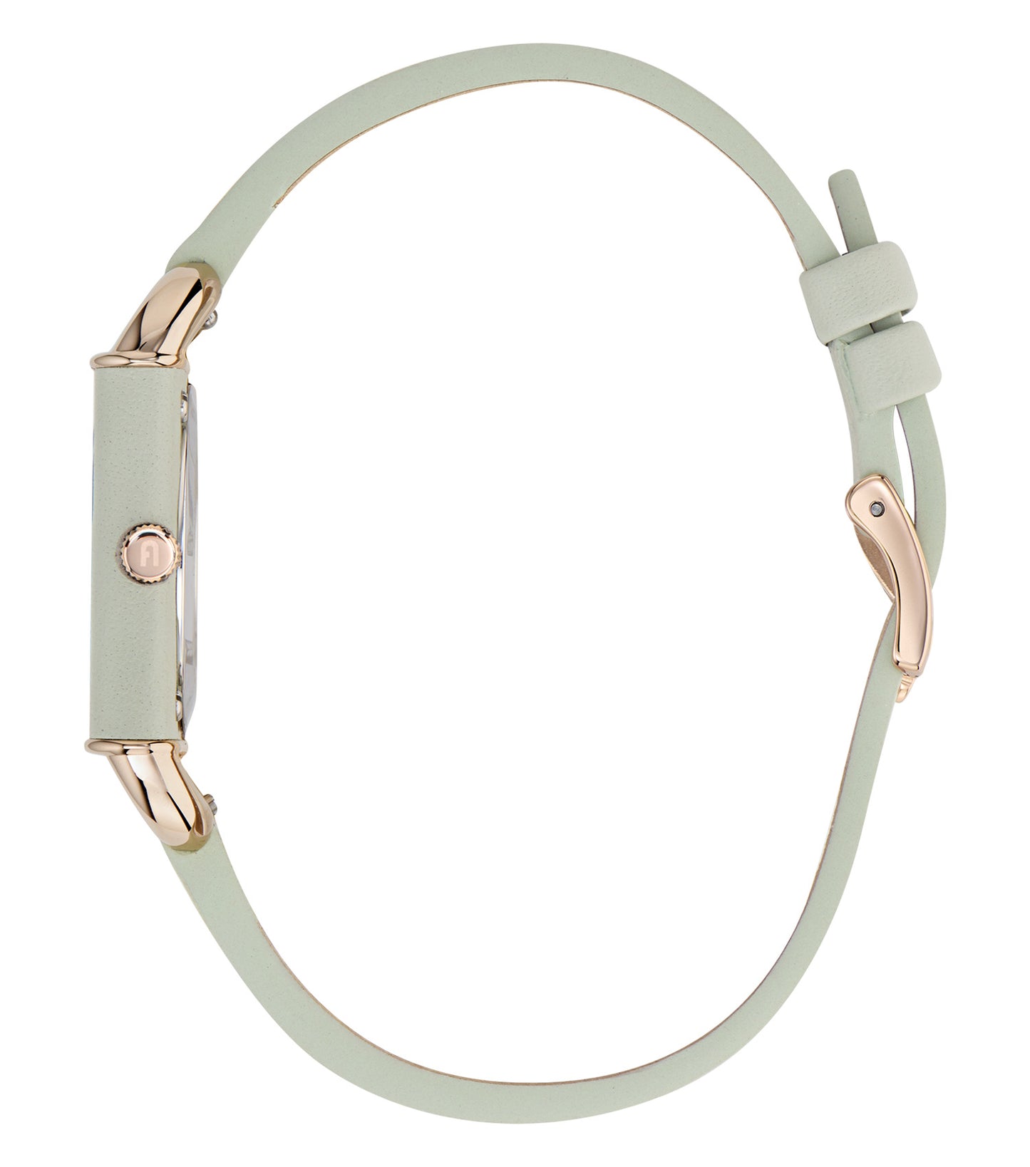 Rose Gold case Green leather wrap and Green leather strap  Silver dial