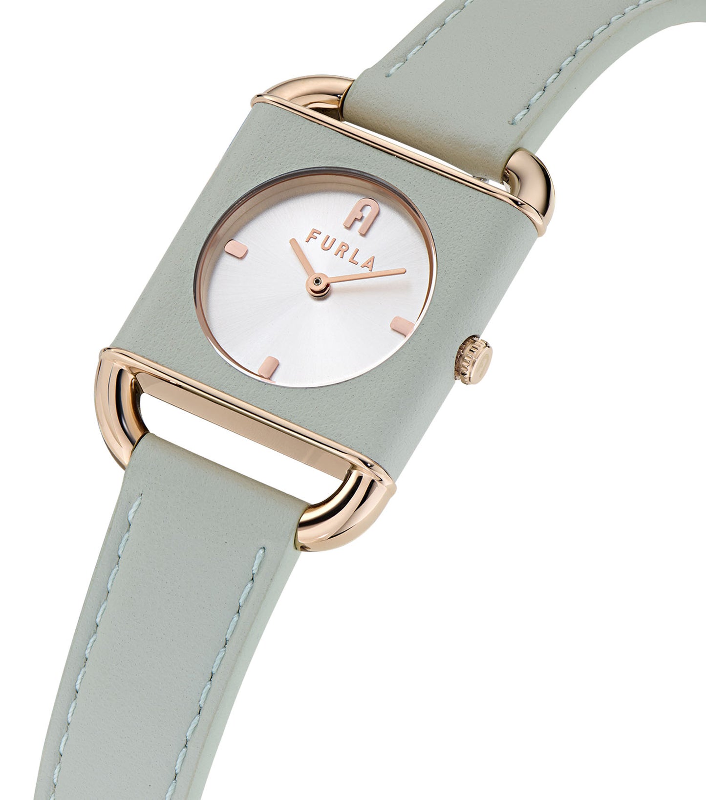 Rose Gold case Green leather wrap and Green leather strap  Silver dial