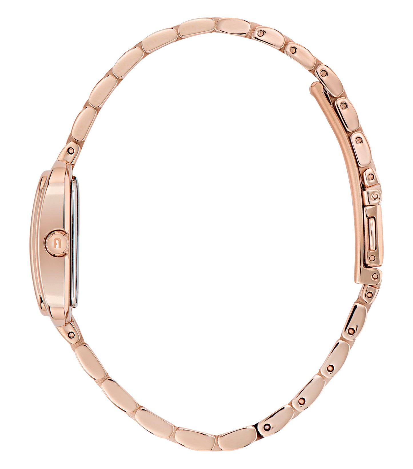 Rose Gold crystals case & bracelet  Silver dial