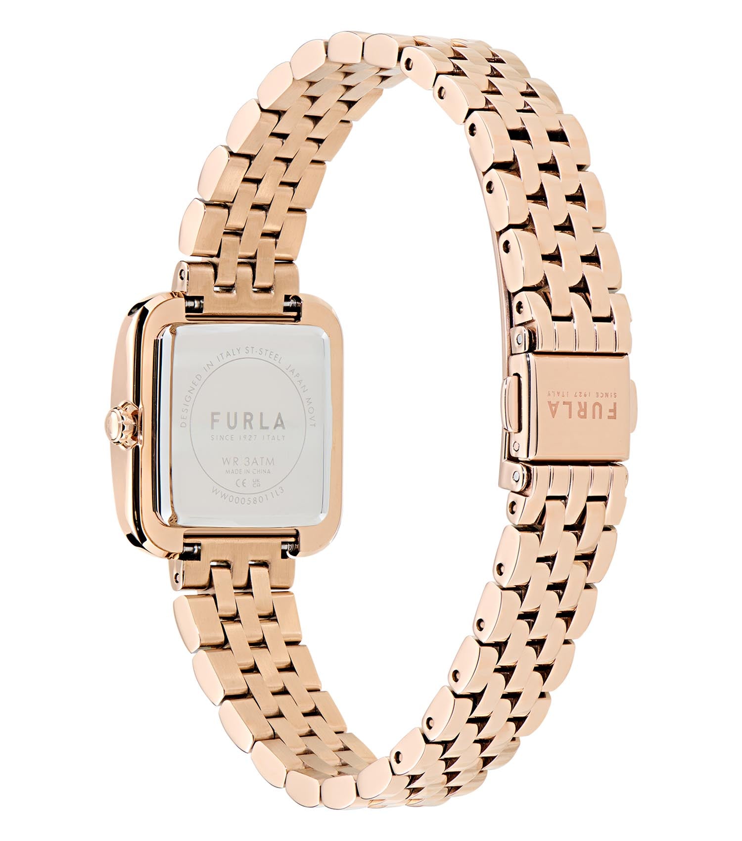 Rose Gold crystals case & bracelet  Silver dial