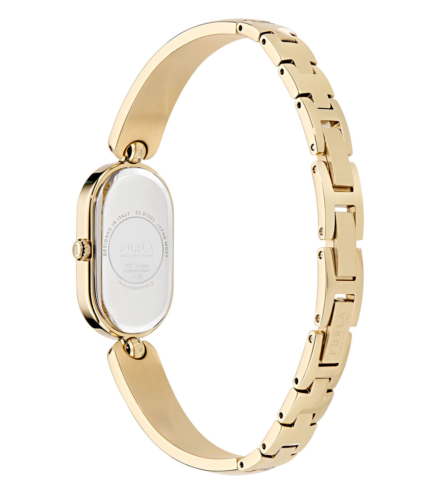 Yellow Gold case  Yellow Gold bangle White Panna enamel  White dial