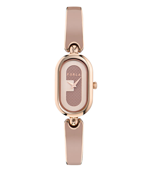 Rose Gold case  Rose Gold bangle Light Red enamel  Light Red dial