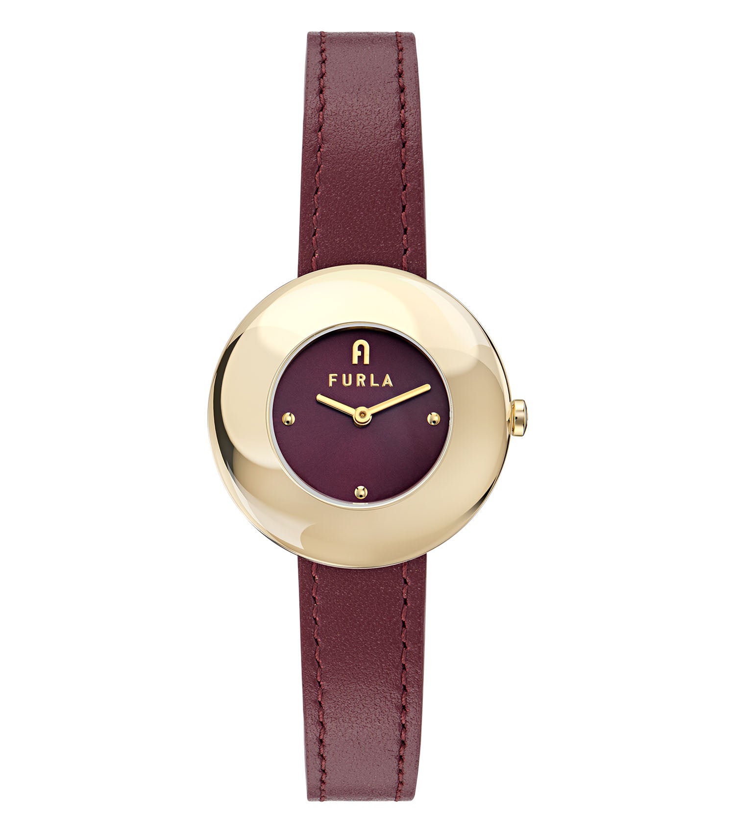Yellow Gold case  Dark Red leather strap  Dark Red dial