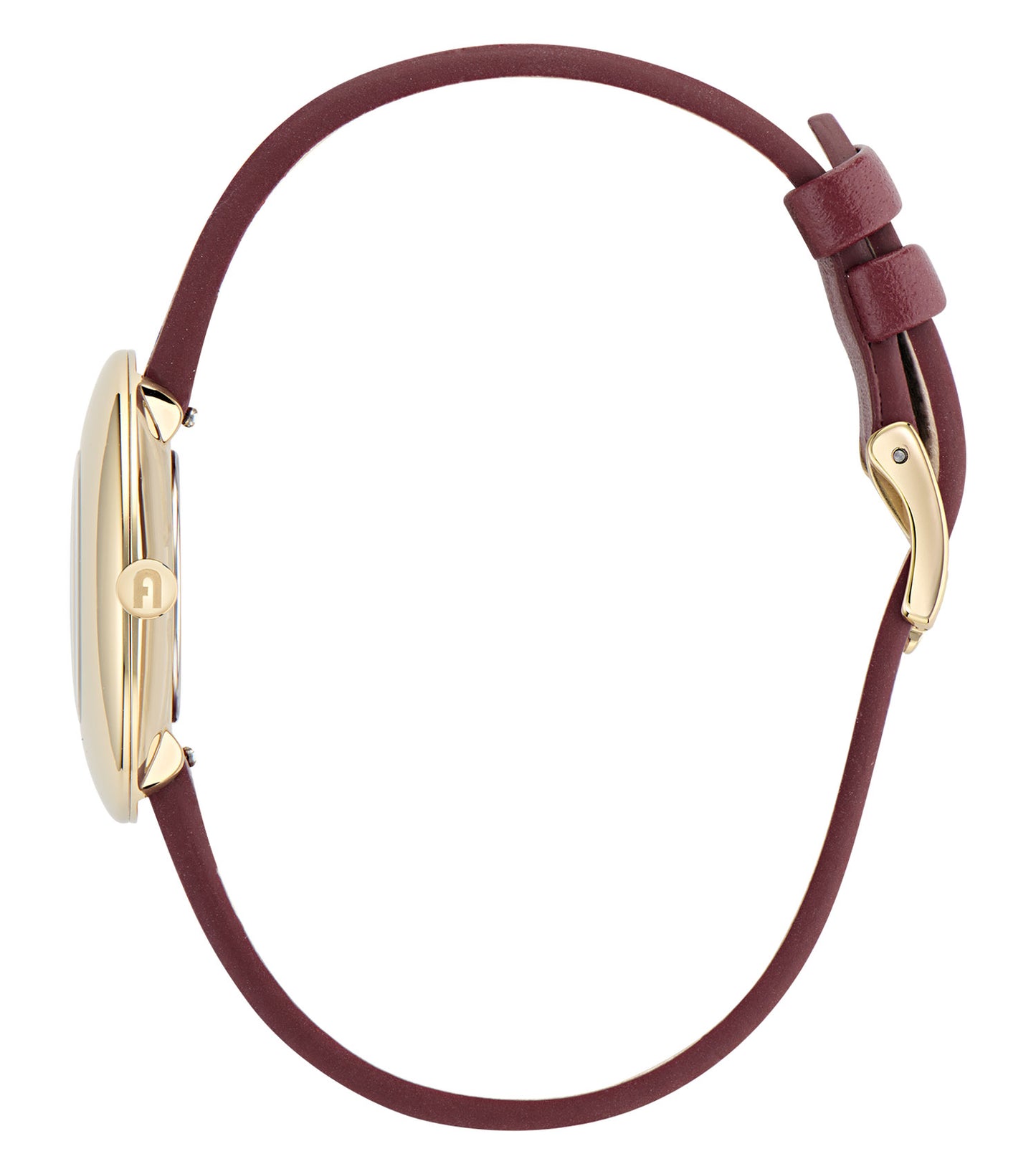 Yellow Gold case  Dark Red leather strap  Dark Red dial