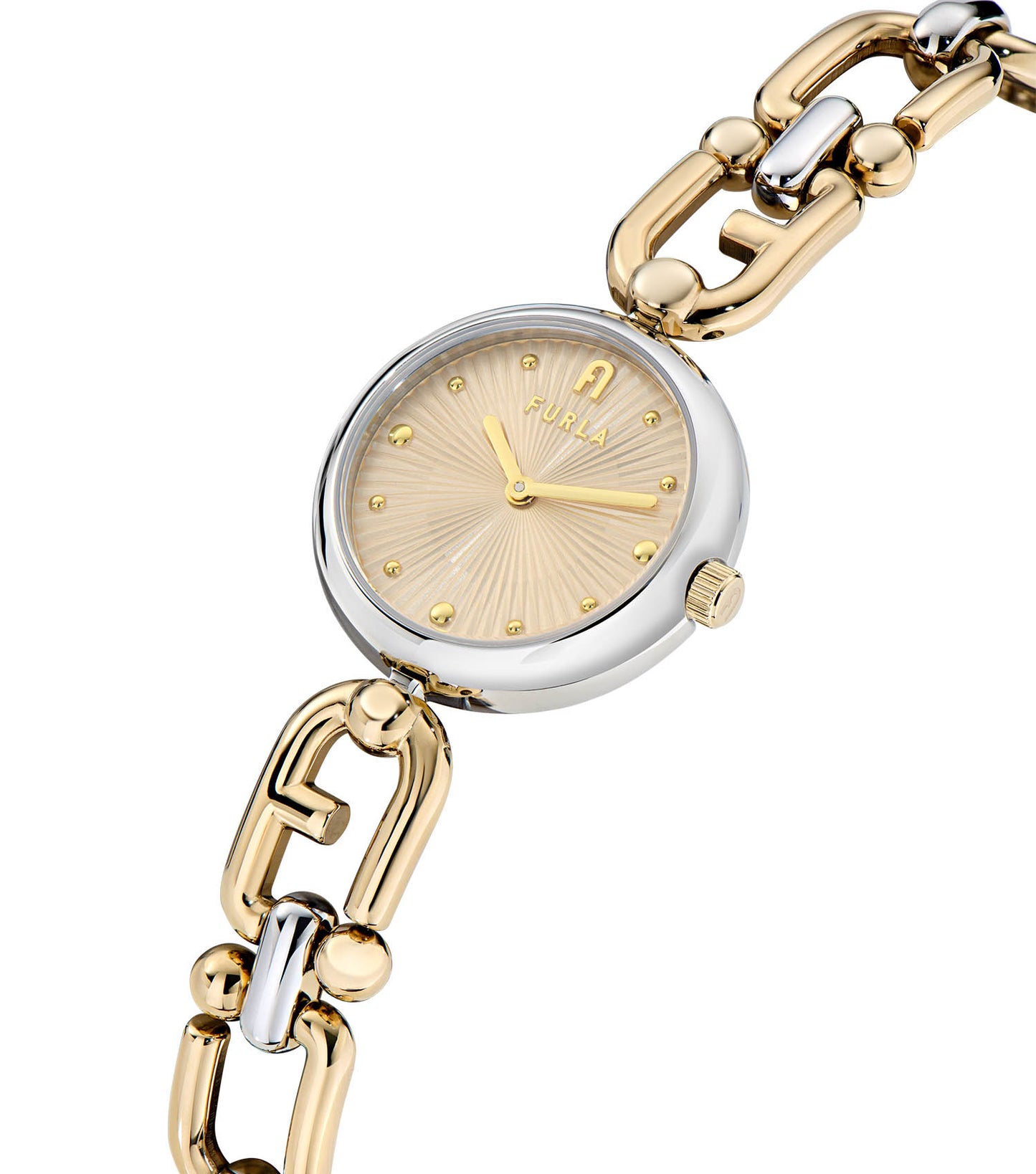 Yellow Gold & Silver case  Yellow Gold & Silver bracelet  Champagne dial