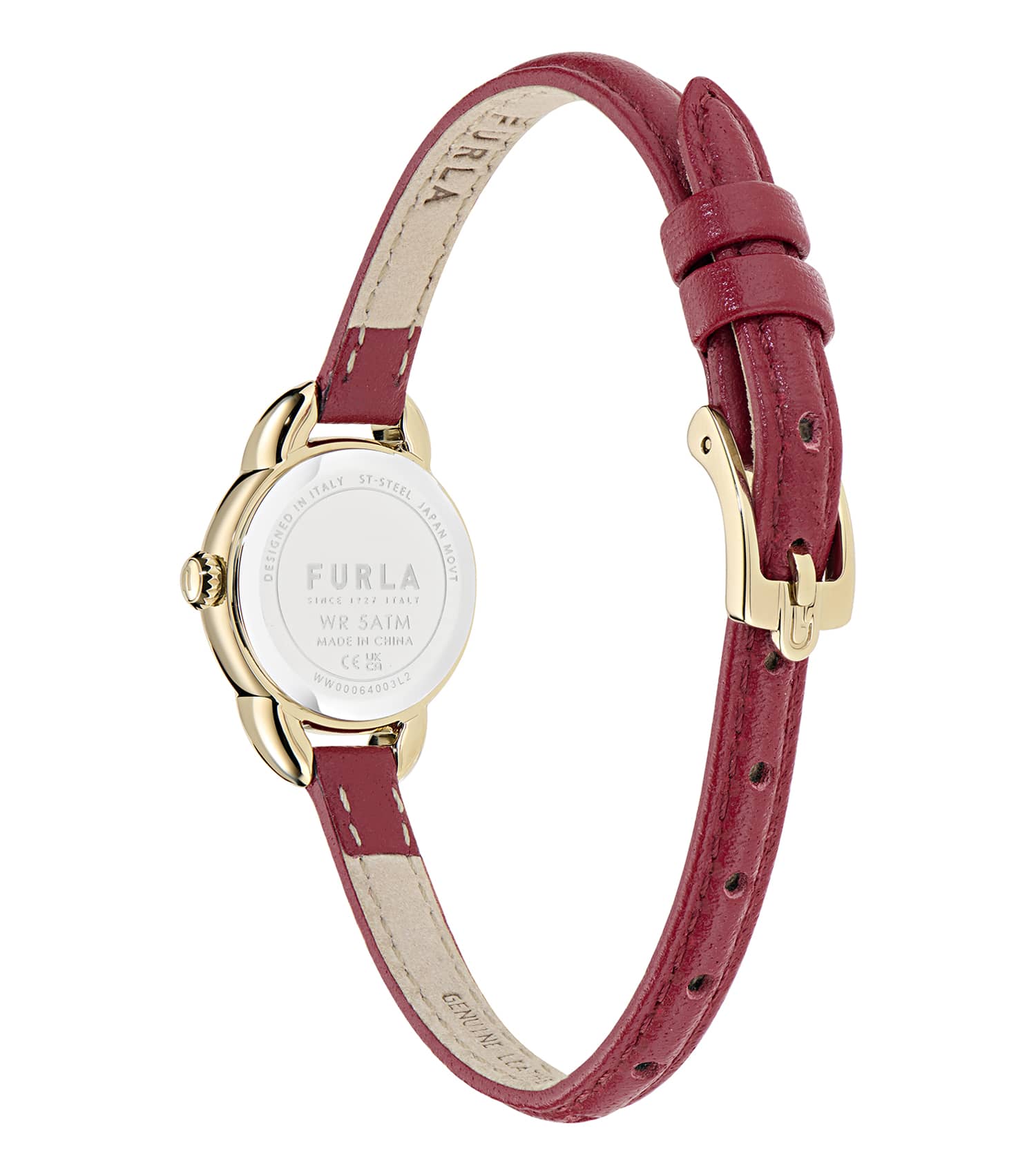 Yellow Gold case - Red leather strap - Red dial