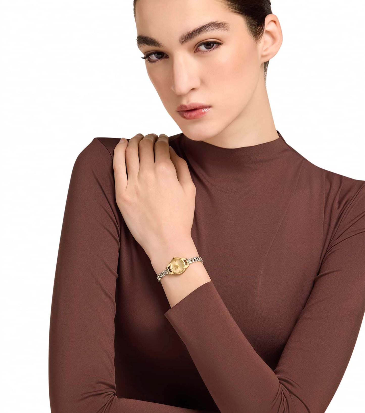 Yellow Gold case  - Yellow Gold bracelet w/crystals - Yellow Gold dial