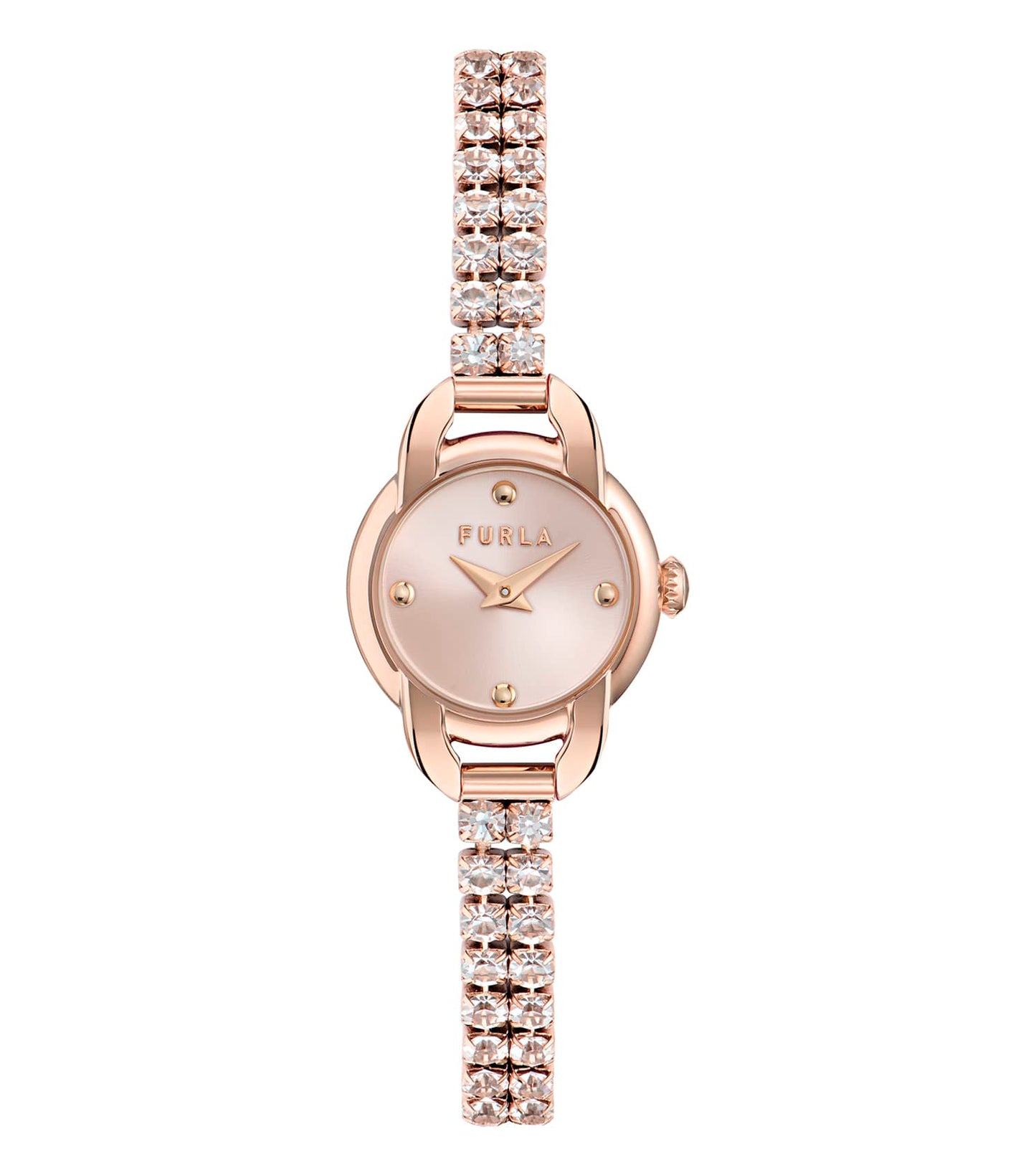 Rose Gold case  - Rose Gold bracelet w/crystals - Rose Gold dial