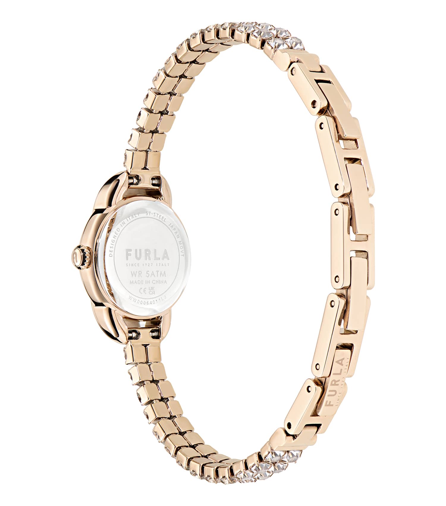 Rose Gold case  - Rose Gold bracelet w/crystals - Rose Gold dial