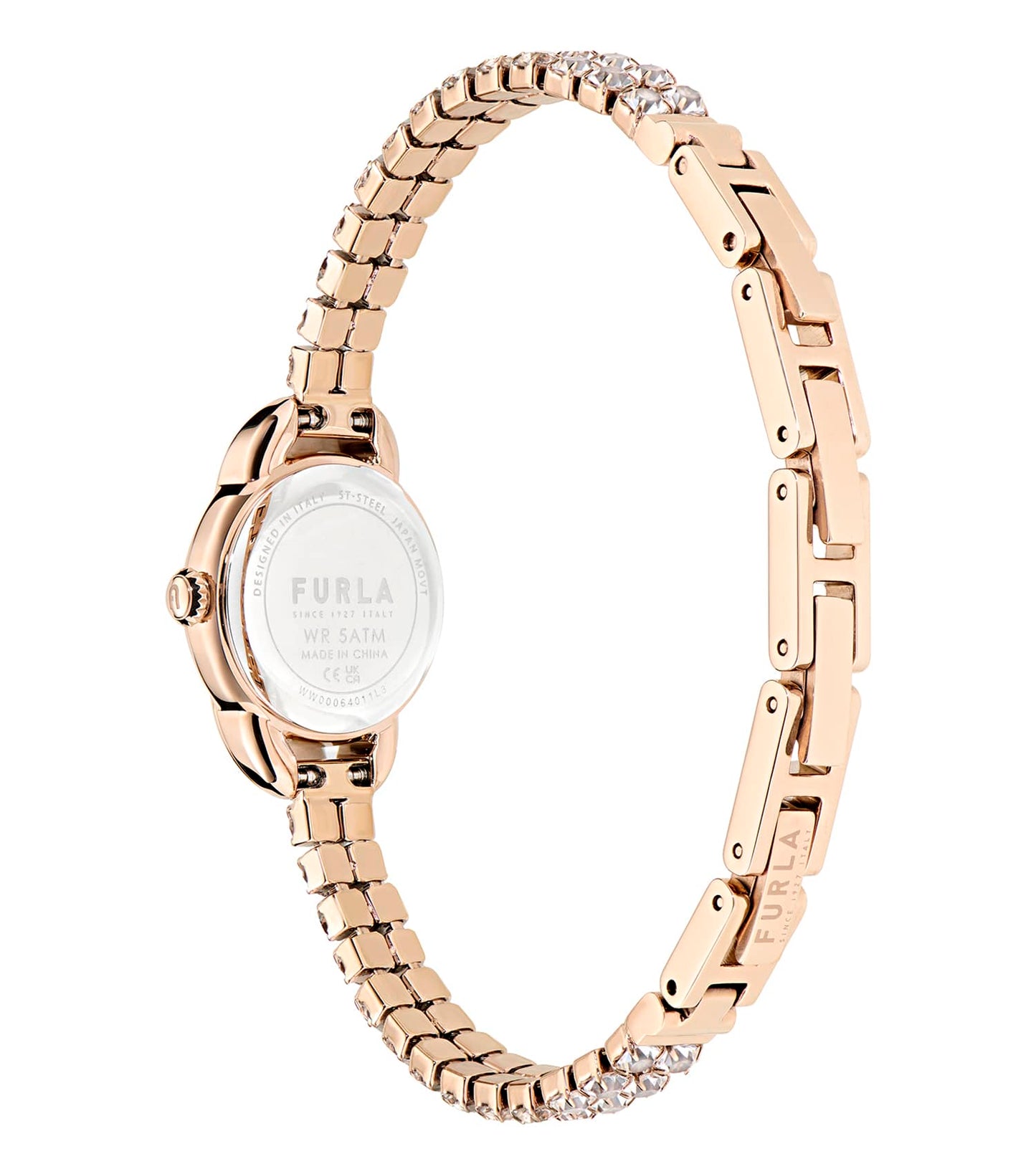 Rose Gold case  - Rose Gold bracelet w/crystals - Rose Gold dial