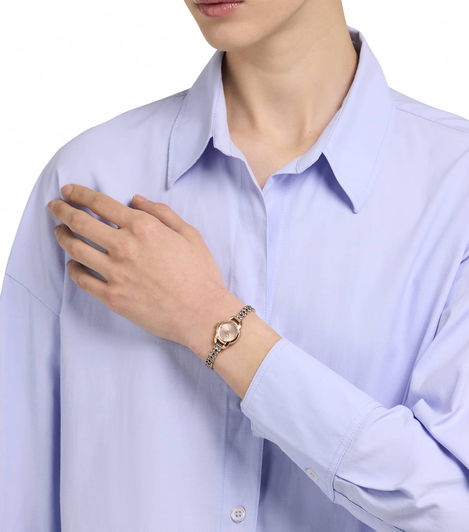 Rose Gold case  - Rose Gold bracelet w/crystals - Rose Gold dial