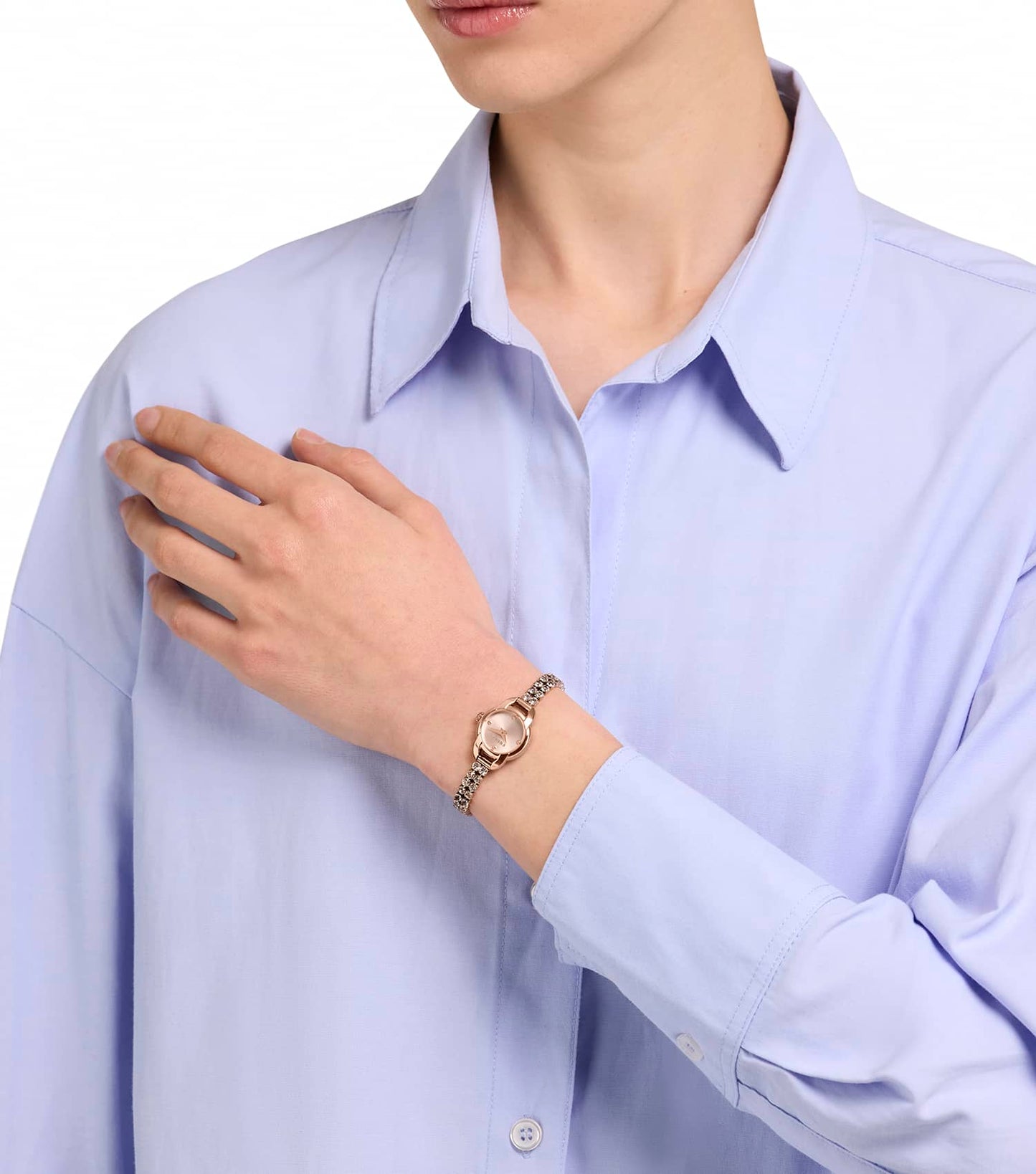 Rose Gold case  - Rose Gold bracelet w/crystals - Rose Gold dial