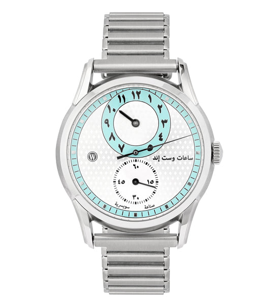 West End classic watch in striking black, with a front-facing angle showcasing a sleek dial and elegant design details.