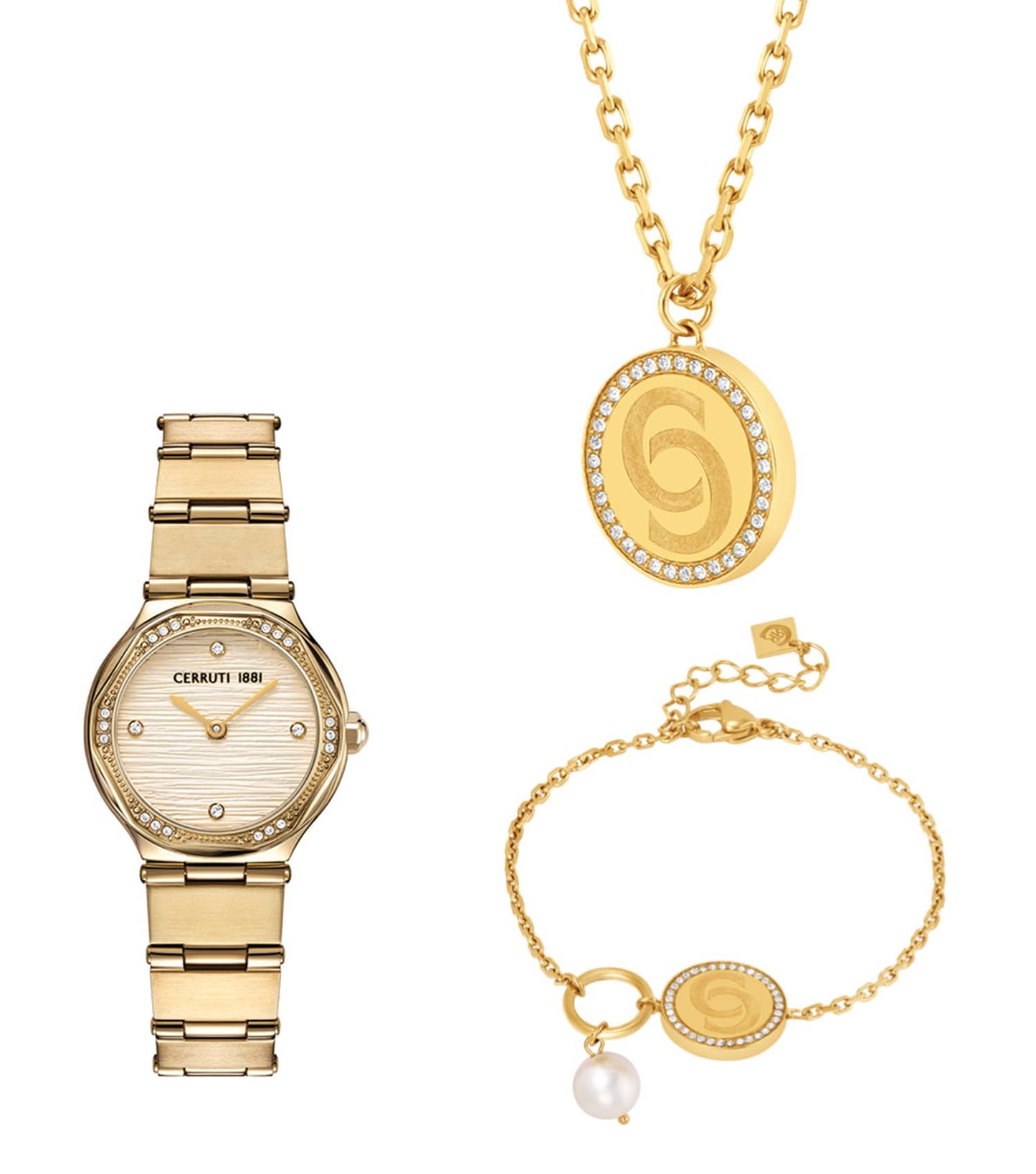 Cerruti 1881 Ladies Watch + Necklace + Bracelet Setbox